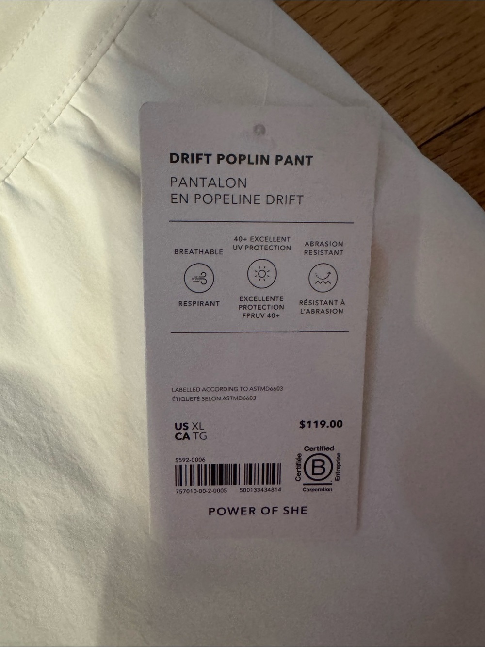 NWT Athleta Drift Poplin Pant in white size XL - Picture 6 of 9